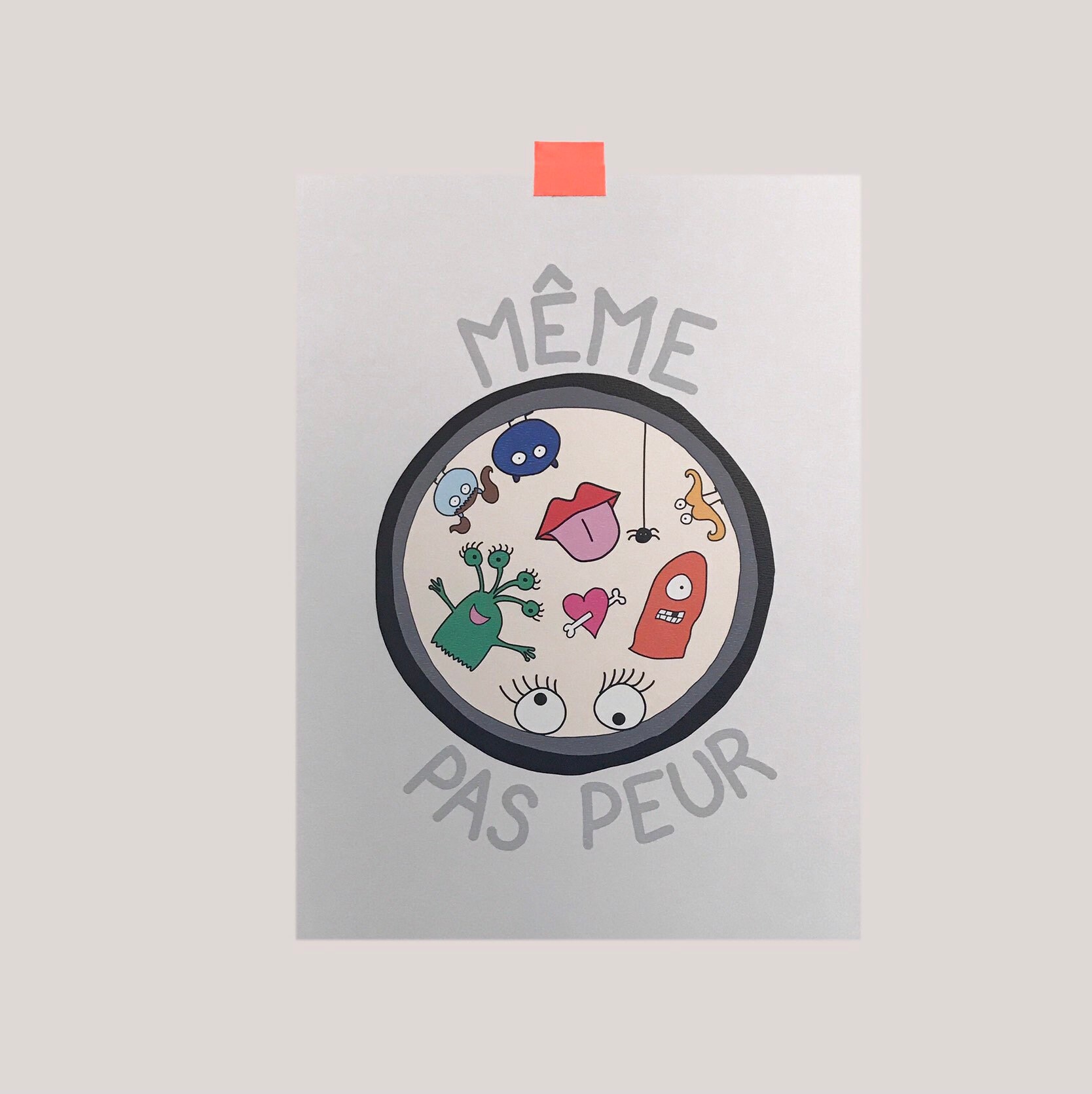 Même Pas Peur - Monstre Extra-Terrestres Coeur , Affiche Murale Britney Pompadour