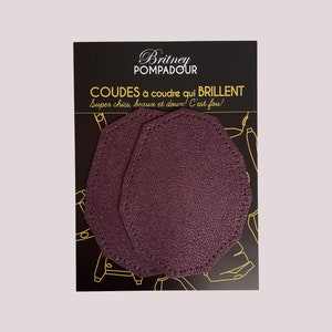 Faceted elbow pad to sew in shiny leather