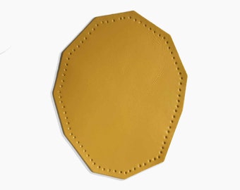 Faceted leather yellow sewing elbow pad, fancy leather elbow pad, sewing elbow, knee brace