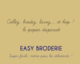 Papier à broder solufix A4, EASY BRODERIE - autocollant et hydrosoluble