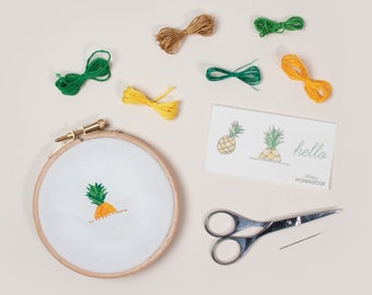 Hello Pineapple - EASY EMBROIDERY Kit