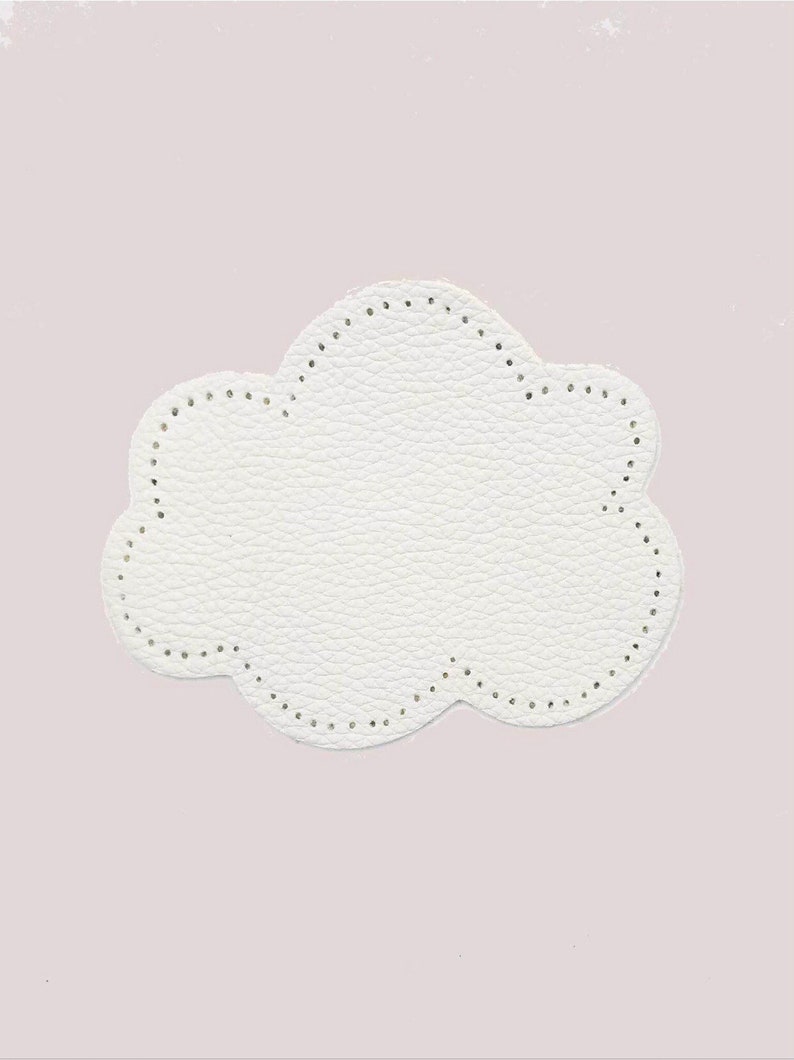 Leather sewing cloud elbow pad, cloud elbow pad, leather cloud elbow pad, sewing elbow, knee pad Blanc crème
