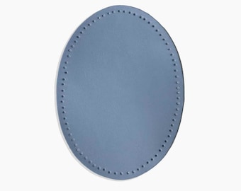 Blue leather sewing elbow, pair of oval leather elbow, sewing elbow, knee pad