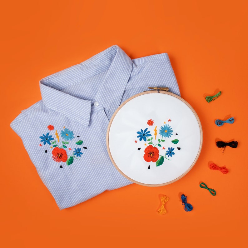 Flowers Big EASY EMBROIDERY Kit Etsy