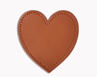 Leather terracotta heart sewing elbow pad, sweater elbow, sewing elbow, knee pad, available in several colors