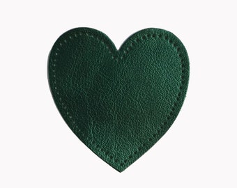 Emerald green sweater elbow pad, metallic leather sewing heart, sewing elbow, knee brace available in several colors