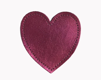 Elbow pad for raspberry sweater, metallized leather sewing heart, sewing elbow, knee brace available in several colors