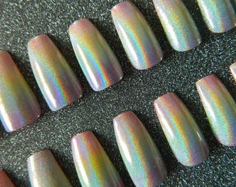 nails acrylic press coffin matte items rhinestones beads gold