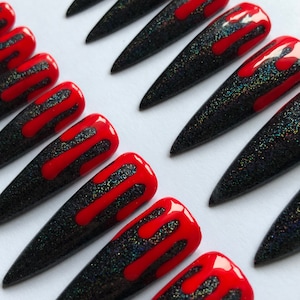XXL Halloween False Nails, Press on Nails, Fake Nails, Halloween Nails, False Nails en el Reino Unido