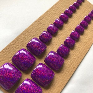 Purple False Toe Nails, Summer Nails, Fake Toe Nails, Press on Toe Nails