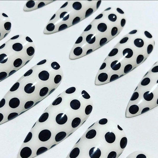 Polka Dot Nails - Etsy