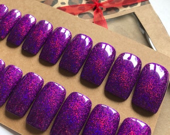 Purple Wide False Nails