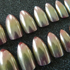 Rainbow Chrome Press On Nails
