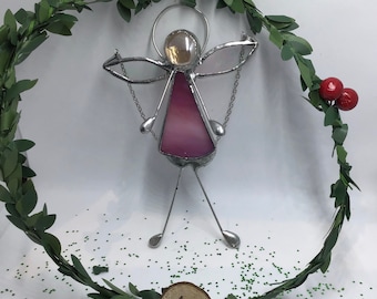 Anjos de vitral rosa