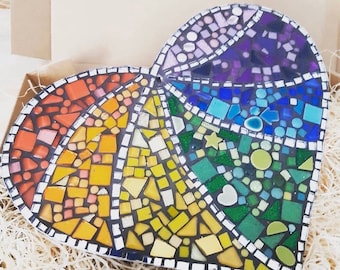 Rainbow Mosaic Heart Kit, Craft Kits.