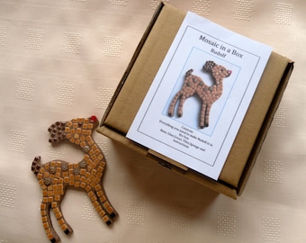 Rudolf Mosaic kit/christmas decoration/tree decoration/christmas DIY gift