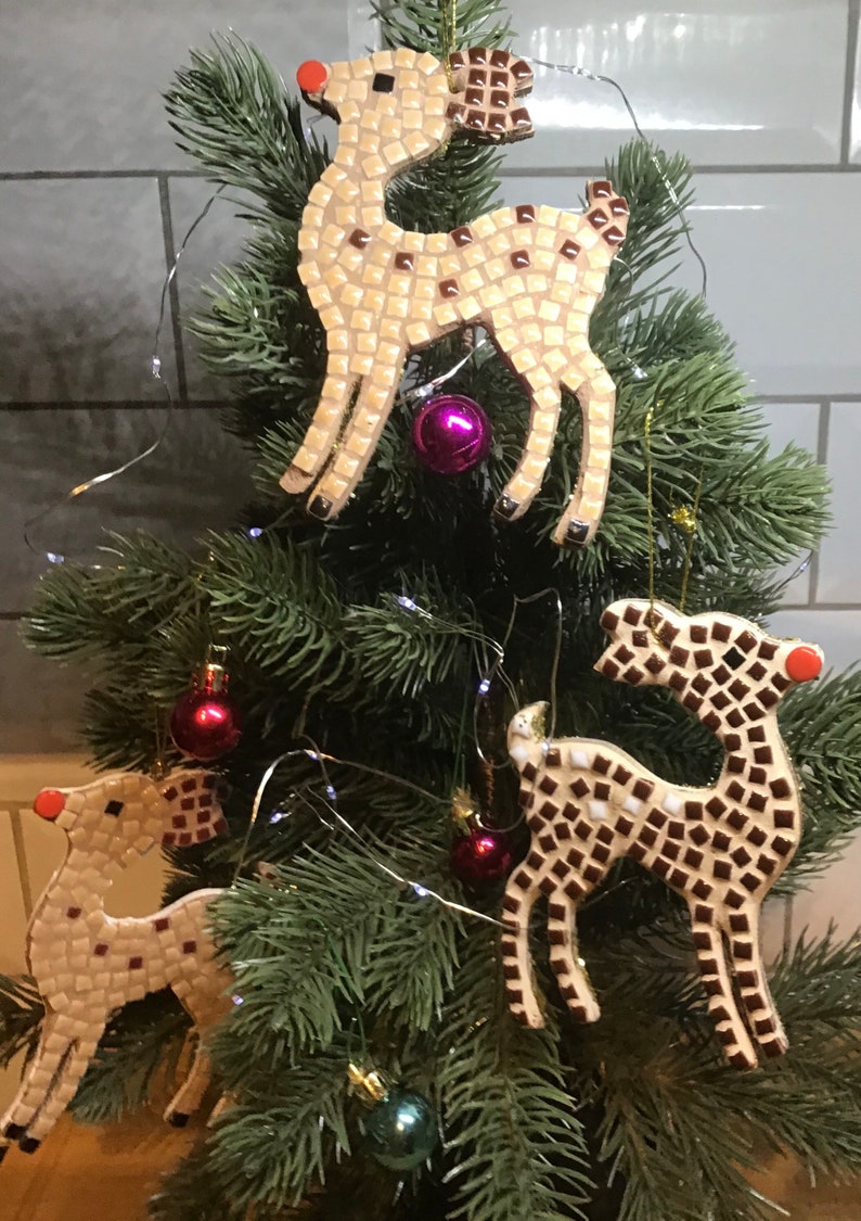 Rudolf Mosaic Kit/christmas Decoration/tree Decoration/christmas DIY ...