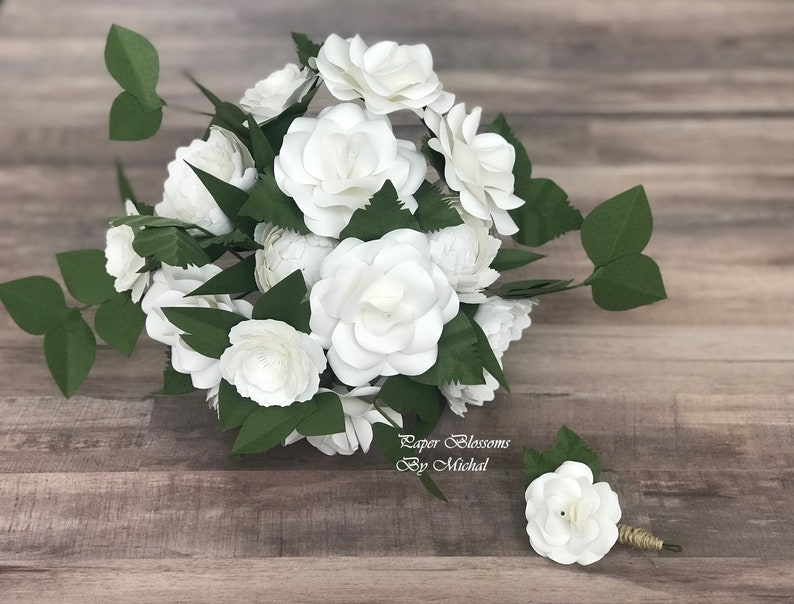 Paper Flowers Paper Flower Bouquet Paper Bouquet Rustic image 6