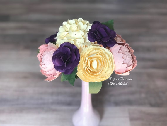 Rustic Decor Shabby Chic Fleurs De Papier Paper Flowers Bouquet Gift For Newlyweds Romantic Present Anniversary Gift Wedding Gifts