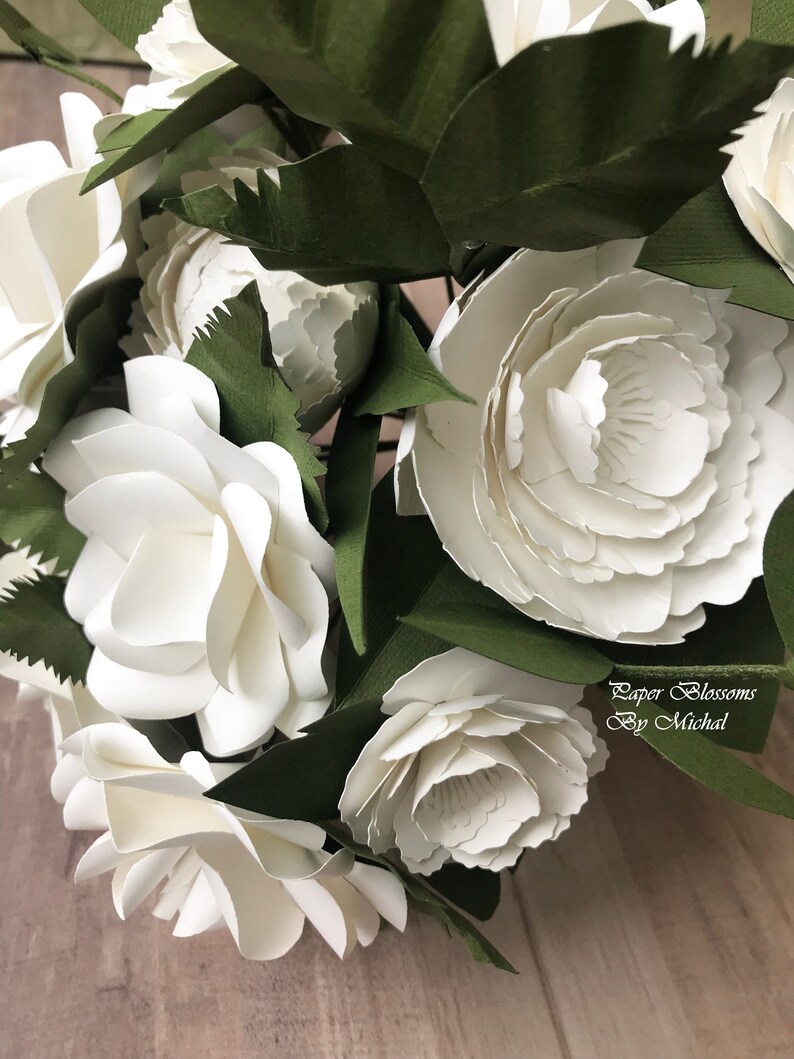 Paper Flowers Paper Flower Bouquet Paper Bouquet Rustic image 9