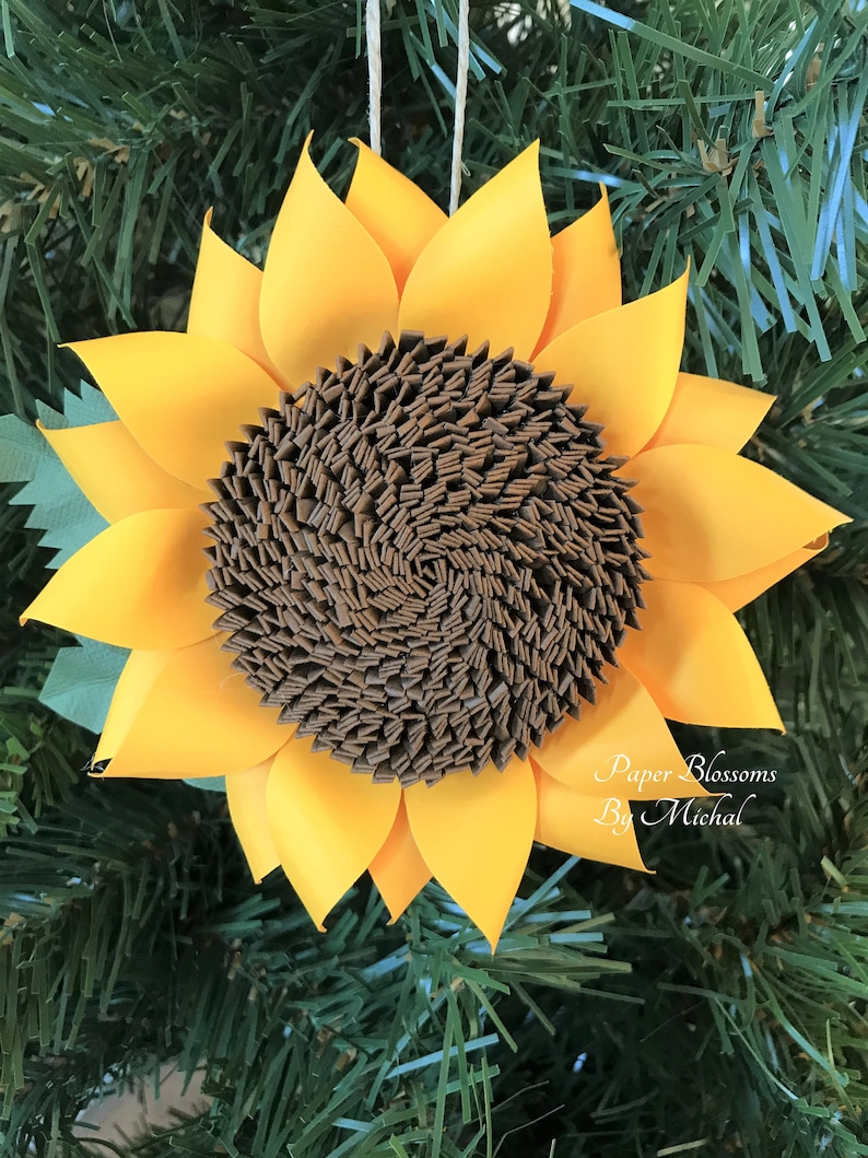 Sunflower Ornament Sunflower Christmas Sunflower Gift Etsy