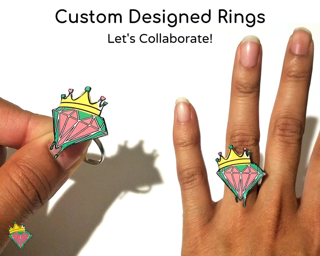 Custom Designed Rings Personalized Shaped Rings Custom Photo Rings Fast