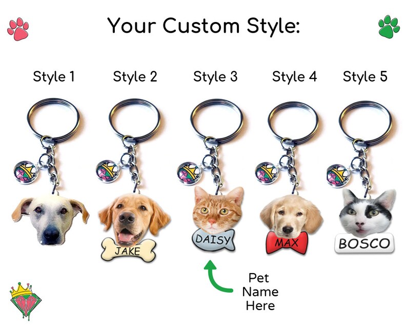 Custom Pet Keychains Gift Idea Pet Photo Pendant Etsy