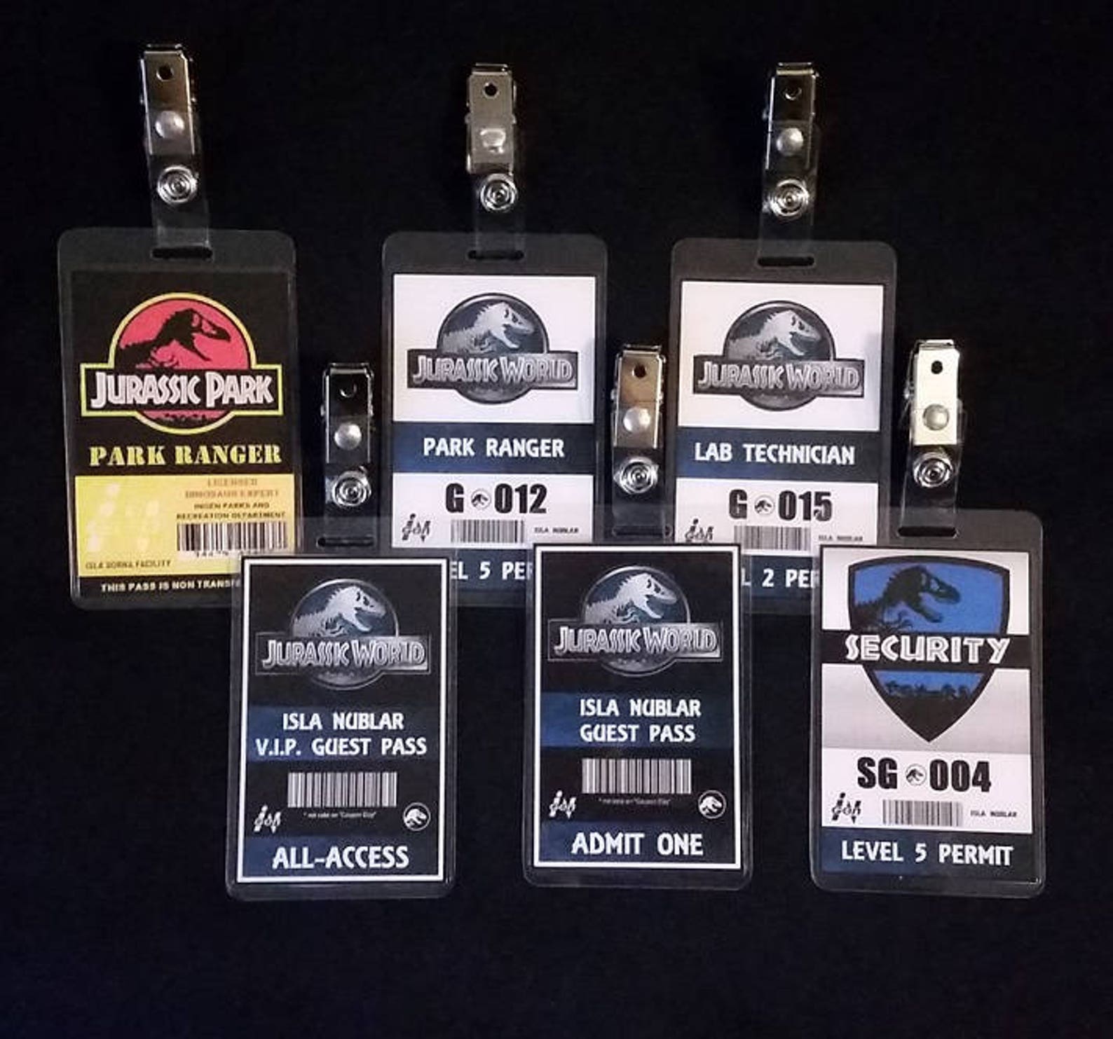 Jurassic World / Jurassic Park ID Badges | Etsy