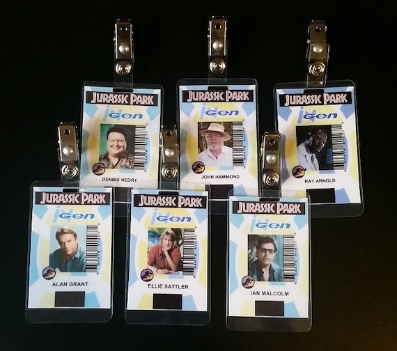 Jurassic Park Ingen Id Badges Etsy - jurassic park roblox code