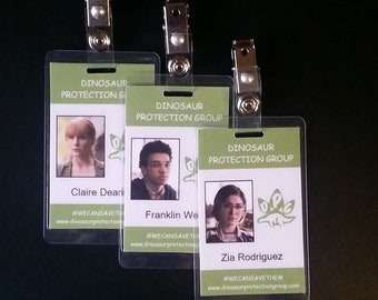 Dinosaur Protection Group ID Badges Inspiré par Jurassic World The Fallen Kingdom