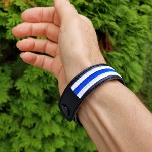 Thin Blue Line Wristband Embroidery Design: 4 Sizes (Digital Download)