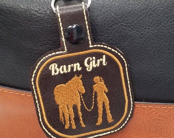 Horse Key Fob Embroidery Design, ITH Snap Tab (PDF Pattern)