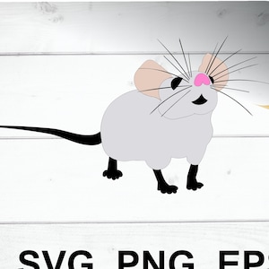 Fichier clip art svg souris pour machines de découpe de vinyle et impression. Silhouette de souris grandes oreilles, fichier vectoriel de souris mignonne imprimable cricut. Souris mignonnes