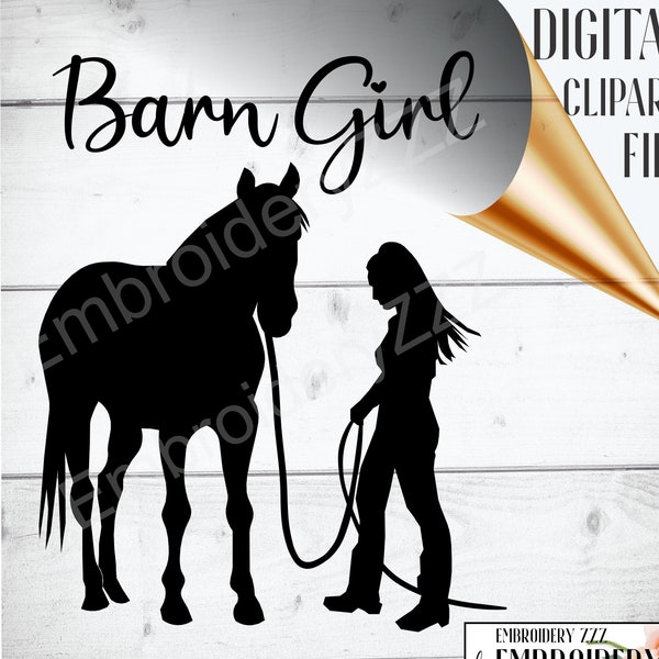 Girl leading her horse svg cut file design. Equestrian barn girl horse lover printable. Silhouette design, cricut vector horse rider clipart