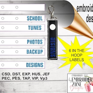 ITH Snap Tab Label Set: USB Drive Embroidery Design (Digital Download)