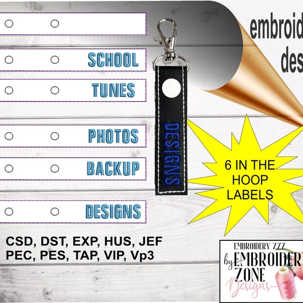 ITH Snap tab  label set. Embroidery in the hoop USB flash drive markers. name tag pattern for machine embroidery.