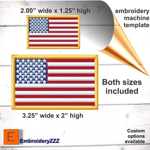 Easy to sew USA Flag design for machine embroidery.  Realistic stars and stripes American flag pattern has minimal trims for fast production