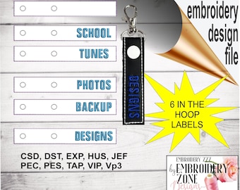 ITH Snap tab  label set. Embroidery in the hoop USB flash drive markers. name tag pattern for machine embroidery.