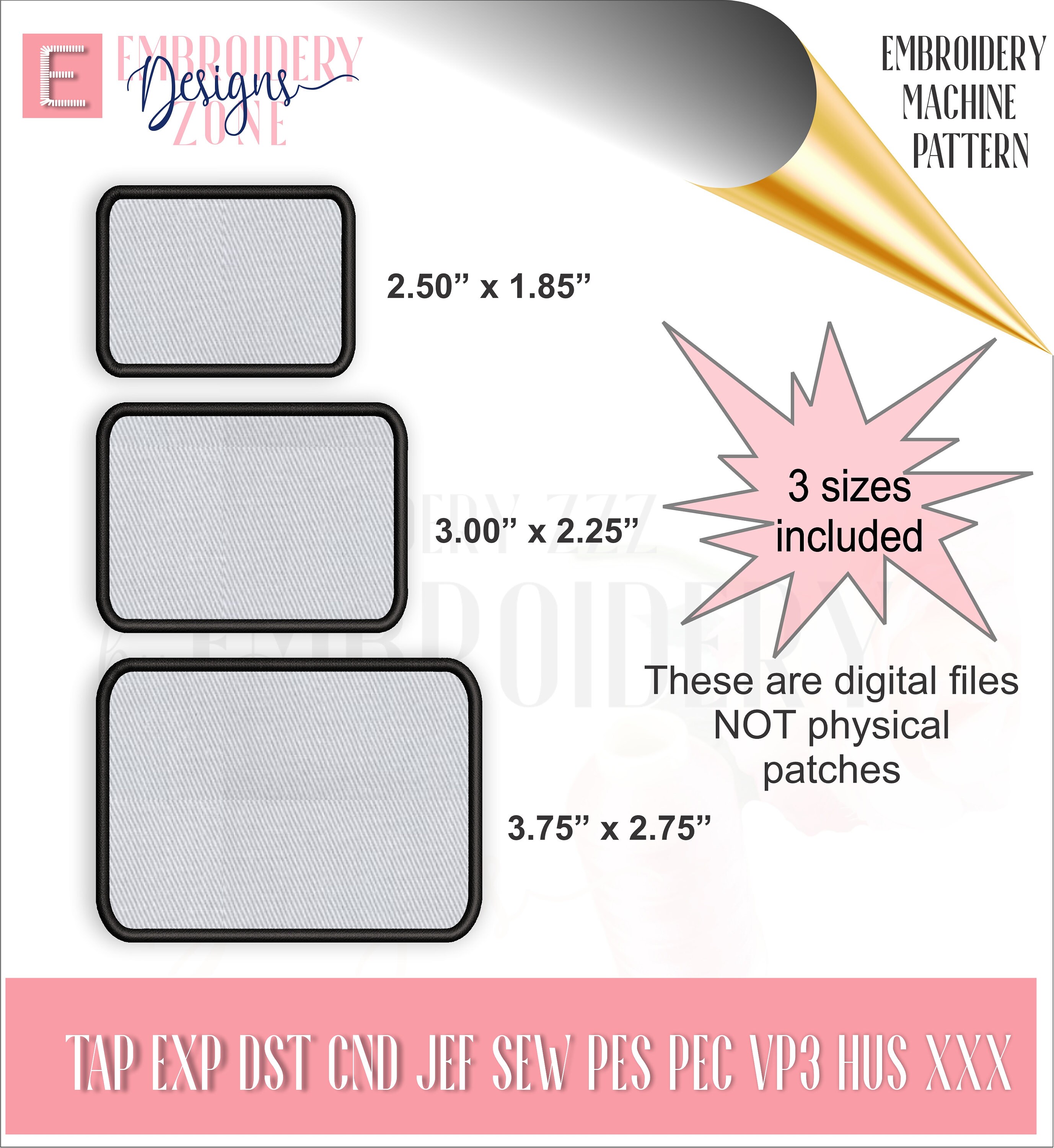 Patches Design Rounded Blank Patches Design to Embroider DIY. Applique Machine Embroidery ...