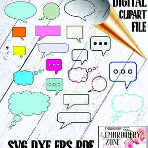 Chat Boxen svg Schnittdatei für Vinyl-Schneidemaschinen und Druck. Sprechblase Formen für Silhouette, Cricut Vektorgrafik Clip Art Design