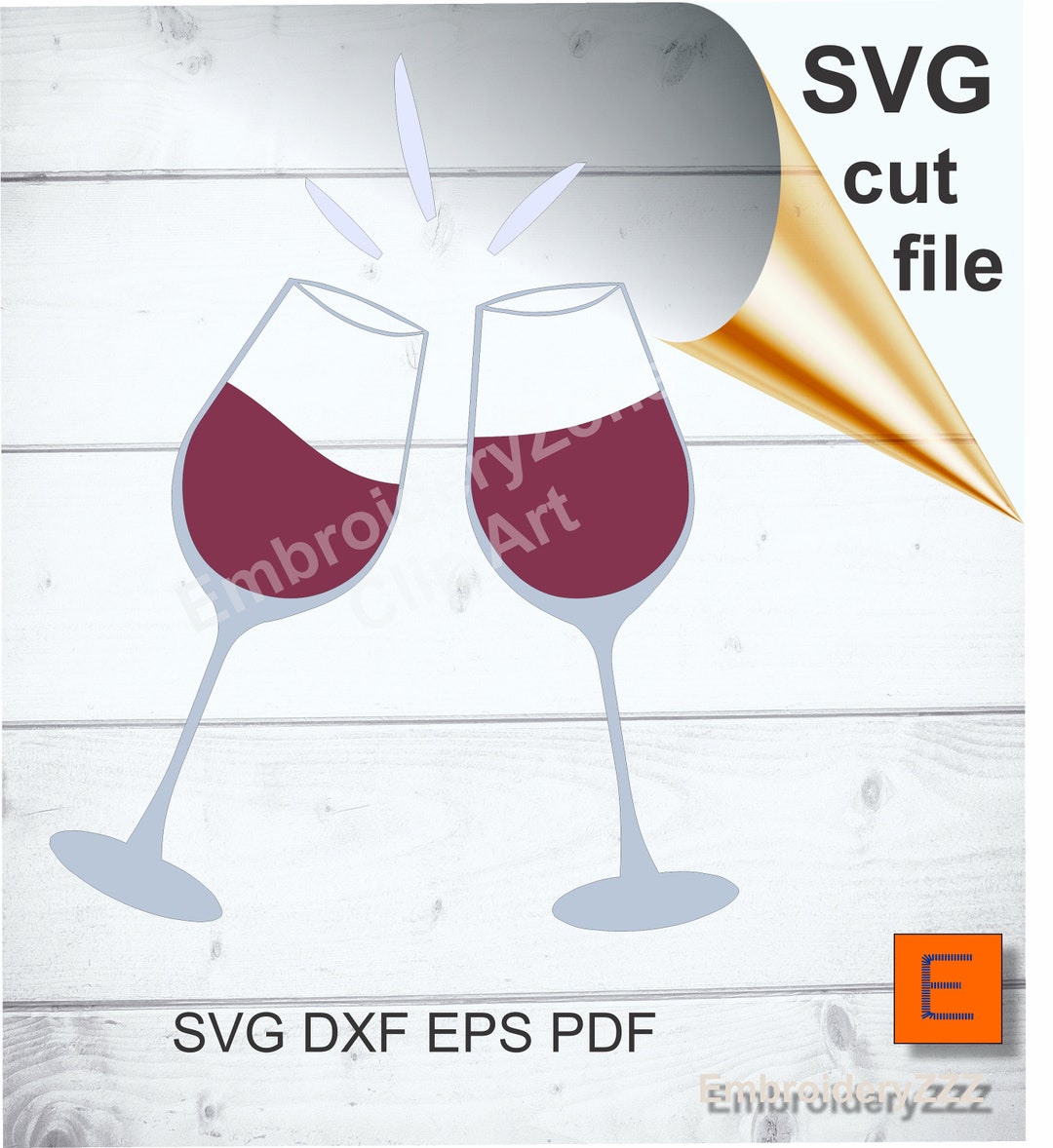 Wine Glasses Svg Cut File for Vinyl Cutting Machines and Print