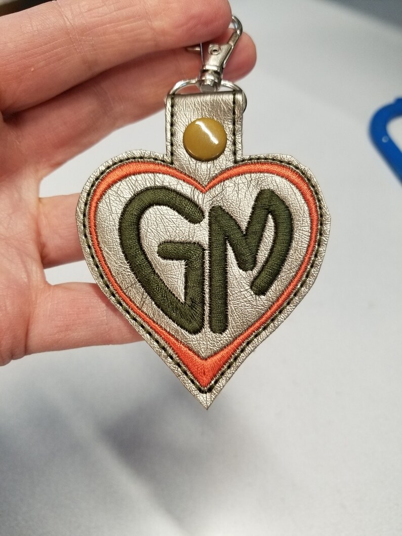 Heart key fob in the hoop embroidery sybju keychain design  etsy Heart key fob in the hoop embroidery sybju keychain design  etsy