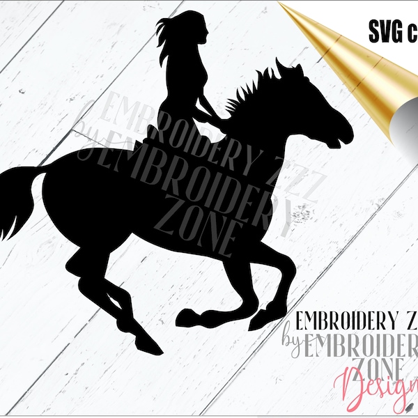 Horse and rider svg cut file design. Equestrian clipart, horse lover printable. Silhouette design, Cricut cut or print
