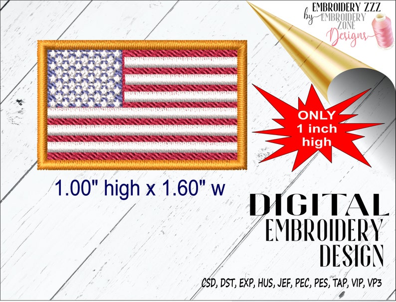 Ein Zoll Usa Flag Design Für Maschinenstickerei. Kleine | Etsy