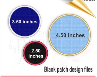 Set of 3 circle blank patches design files to embroider on your embroidery machine.  This is an applique machine pattern, not a product.