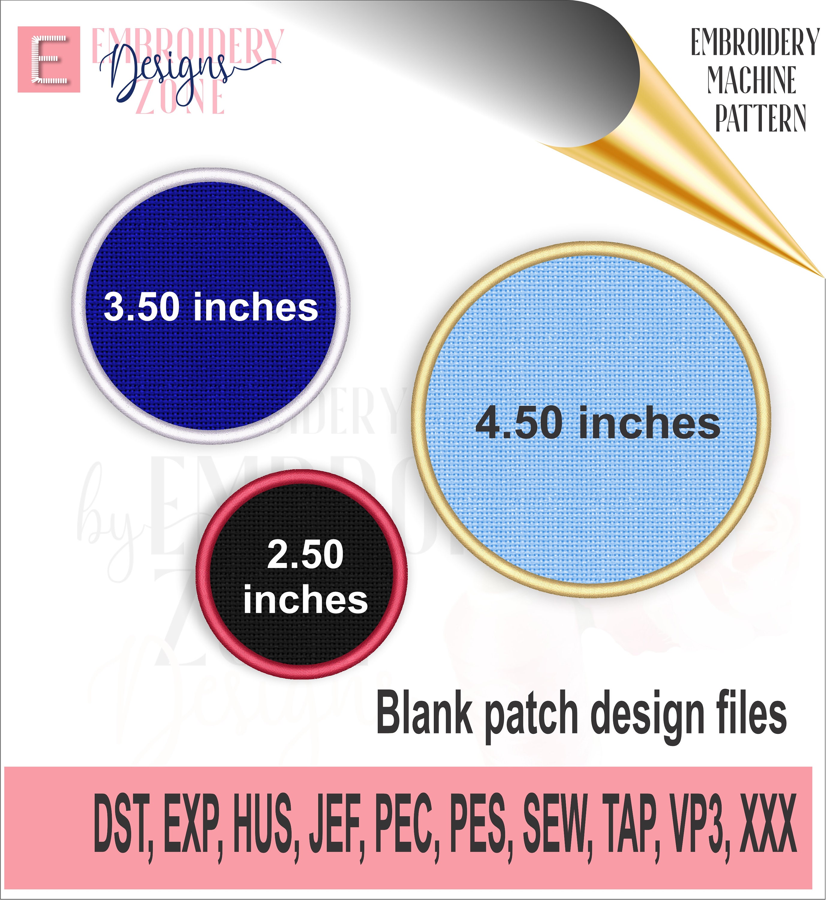 ROUND 10 GRAY BLANK sew on patch (4040) Large Blank Patches (H47)