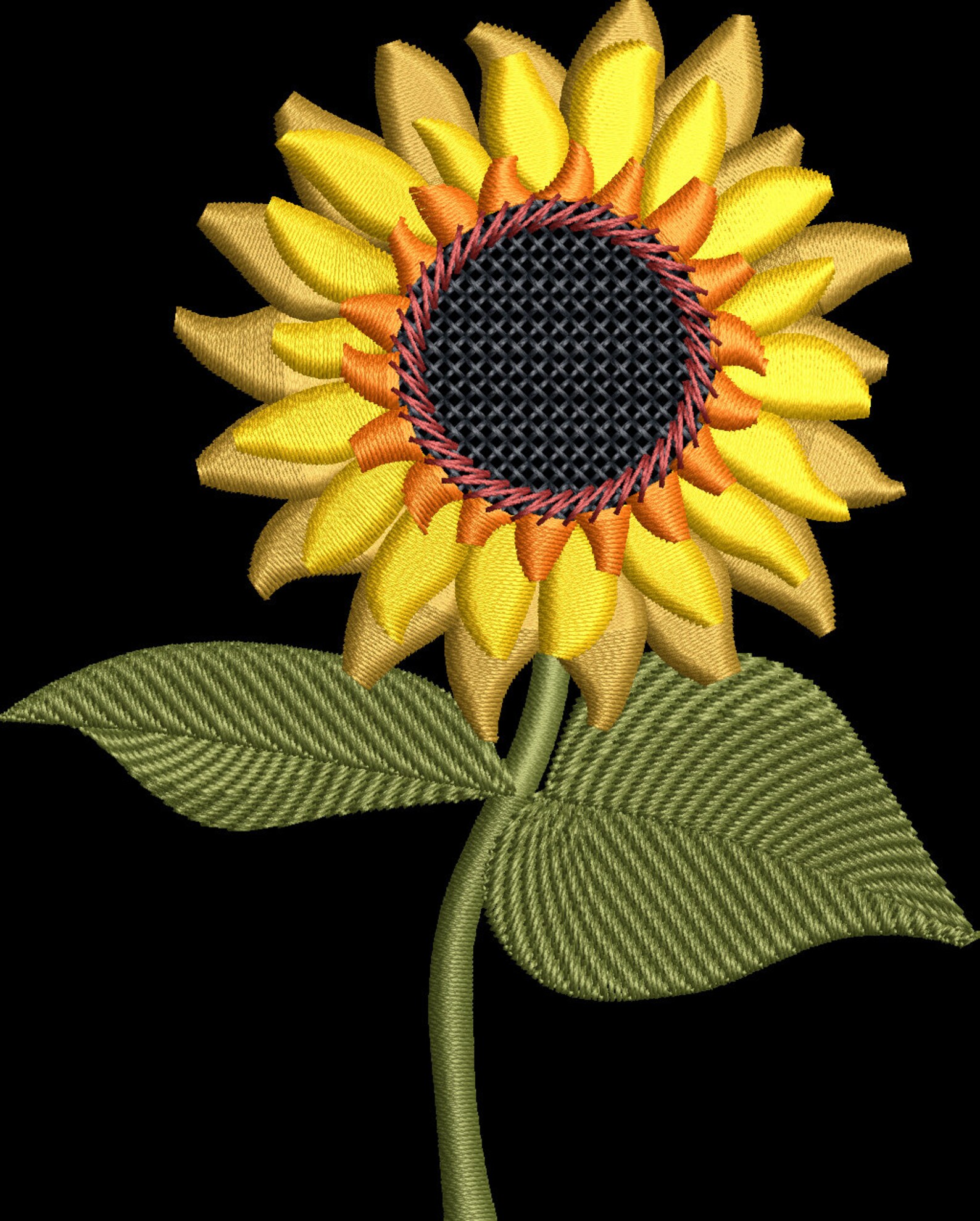 Sunflower Embroidery Design Set. Two Sizes Included. Realistic - Etsy