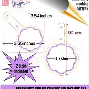 ITH Flower Key Fob Design: Snap Tab Blank Template (Digital Download)