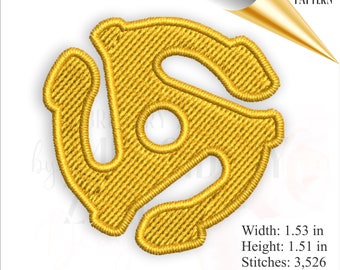 45-toeren platenadapter machineborduurontwerp (digitale download)