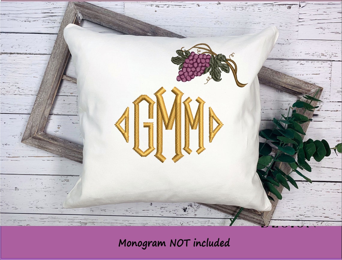 Grapevine embroidery design file. Grapes hanging from a vine Etsy